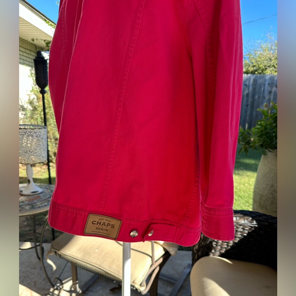 Chaps hot pink denim jacket - Picture 6 of 8